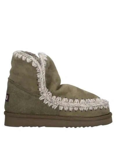 Shop Mou Ankle Boots In Military Green