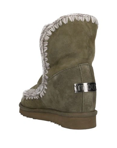 Shop Mou Ankle Boots In Military Green