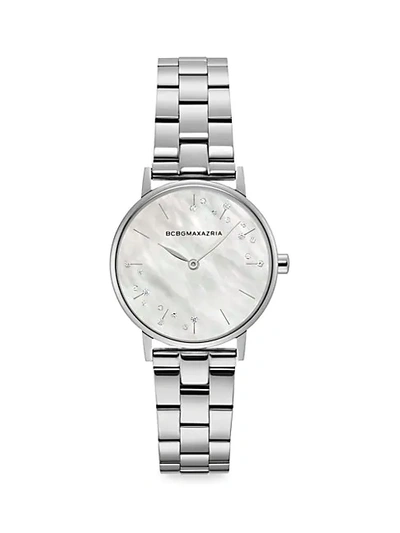 Shop Bcbgmaxazria Classic Mother-of-pearl & Stainless Steel Bracelet Watch