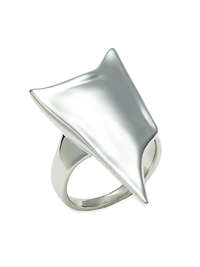 Shop Alexis Bittar White Rhodium-plated Statement Ring