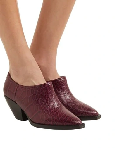 Shop Ganni Woman Ankle Boots Deep Purple Size 8 Soft Leather