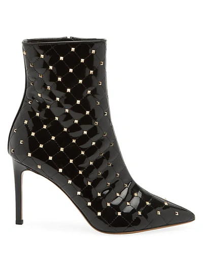 Shop Valentino Rockstud Spike Patent Leather Ankle Boots In Black