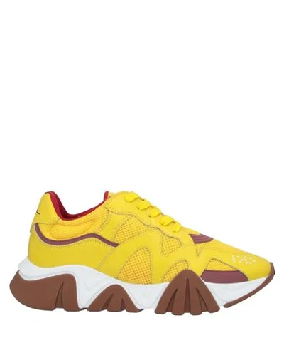 Shop Versace Sneakers In Yellow