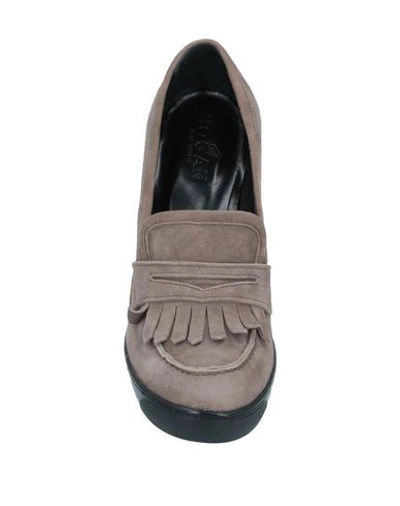 Shop Hogan Loafers In Dove Grey