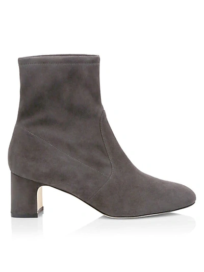 Shop Stuart Weitzman Niki Suede Sock Boots In Black