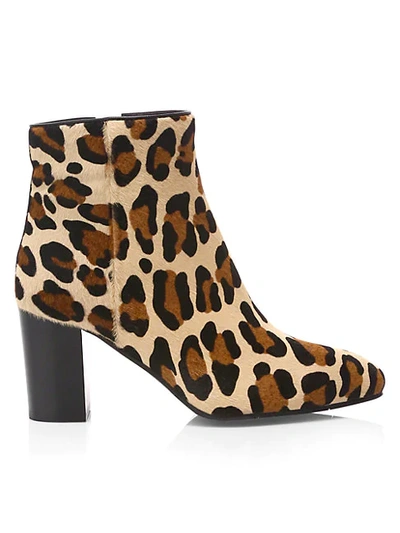 Shop Aquatalia Women's Florita Leopard-print Calf Hair Ankle Boots