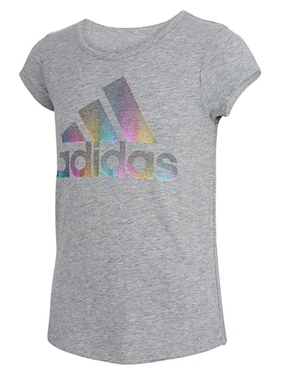 Shop Adidas Originals Girl's Replenishment Logo T-shirt In Grey Heather