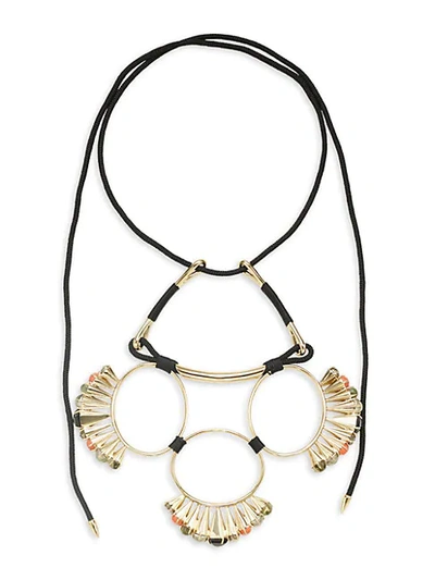 Shop Alexis Bittar 10k Goldplated, Mother-of-pearl, Hematite & Faux Pearl Statement Necklace