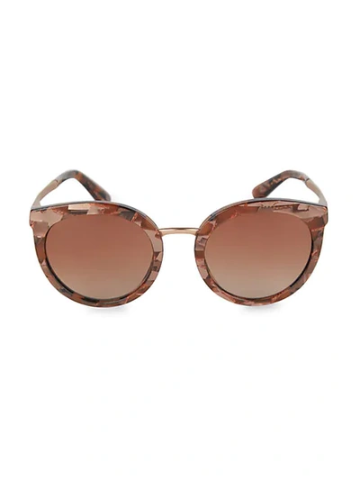 Shop Dolce & Gabbana 52mm Round Sunglasses In Bronze