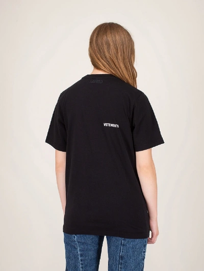 Shop Vetements Logo Front Back T-shirt Black