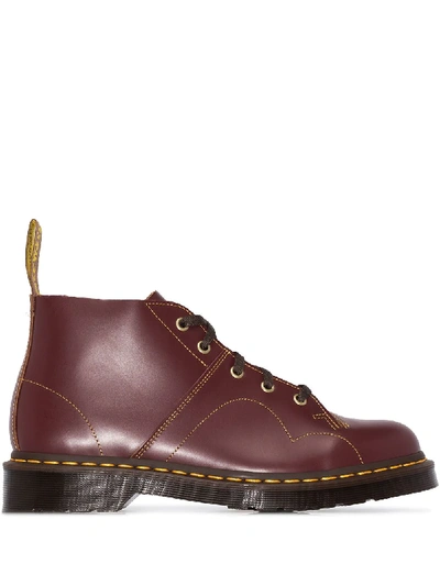 Shop Dr. Martens' Church Leather Ankle Boots In Red