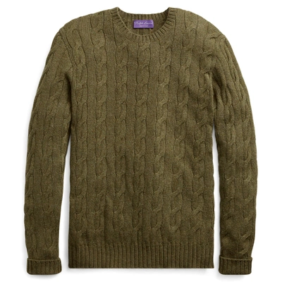 Shop Ralph Lauren Cable-knit Cashmere Sweater In Thicket Melange