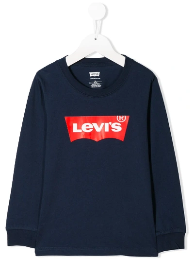 Shop Levi's Logo Print Sweatshirt In Blue