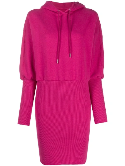 Shop Opening Ceremony Ribbed Hoodie Dress In Pink