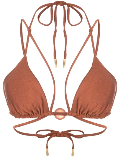 Shop Cult Gaia Sloane Bikini Top In Brown