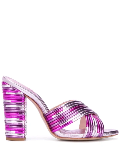 Shop Schutz Emma Dale 115 Mm Crisscross Sandals In Purple