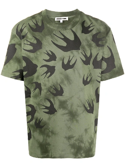 Shop Mcq By Alexander Mcqueen Swallow-print T-shirt In Green