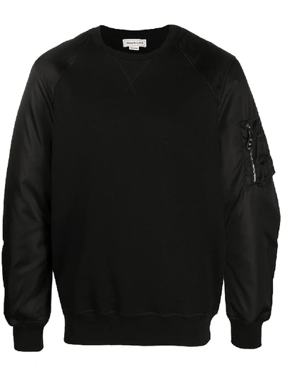 Shop Alexander Mcqueen Zip-pocket Sweatshirt In Black