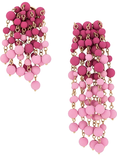 Shop Jacquemus Les Mimosas Beaded Earrings In Pink