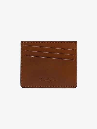 Shop Maison Margiela Brown And Black Leather Card Holder