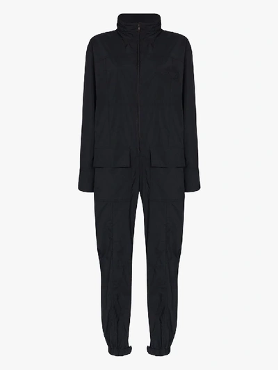 Shop Maison Margiela Hooded High Neck Boiler Suit In Blue