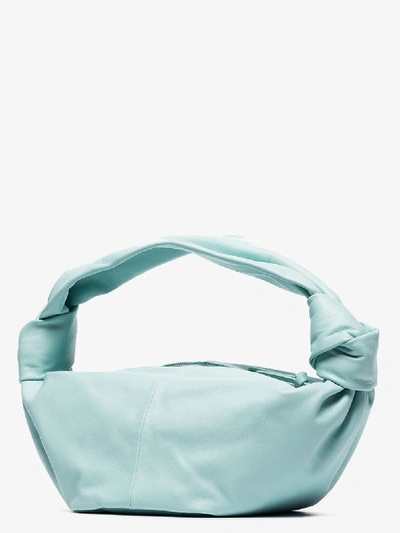 Shop Bottega Veneta Blue Mini Jodie Leather Clutch Bag