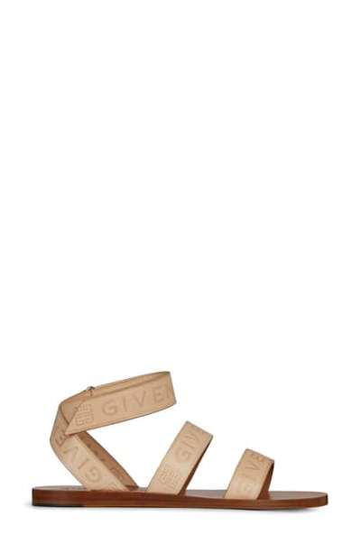 Shop Givenchy Logo Ankle Strap Sandal In Desert