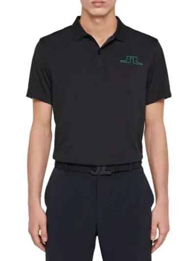 Shop J. Lindeberg Alan Regular-fit Technical Jersey Polo In Black