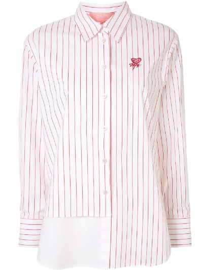 Shop Bapy By *a Bathing Ape® Contrast-panel Pinstripe Shirt In White