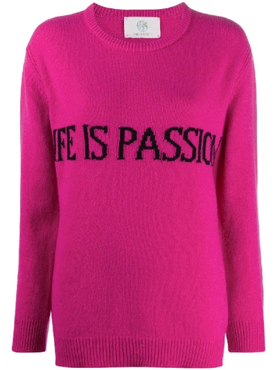 Shop Alberta Ferretti Life Is Passion Oversized Jumper In Pink