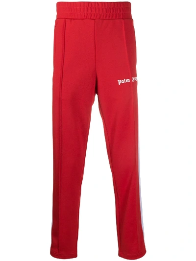 Shop Palm Angels Side Panel Logo Track Pants In Red