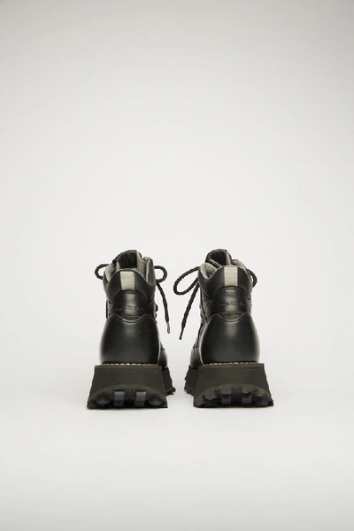 Shop Acne Studios Leather Trekking Boots Black