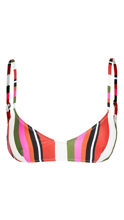 Shop Solid & Striped The Cora Bikini Top In Watermelon Stripe