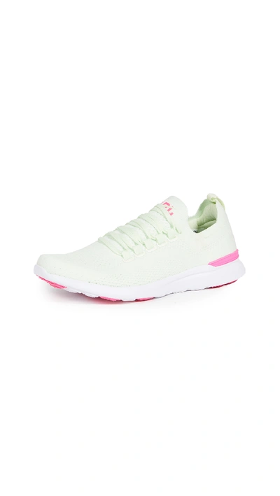 Shop Apl Athletic Propulsion Labs Techloom Breeze Sneakers In Zest/fusion Pink/white