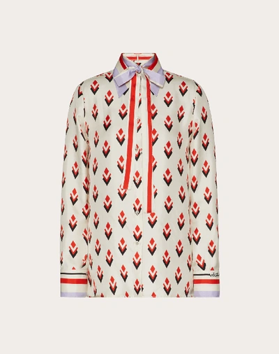 Shop Valentino Printed Twill Shirt In Multicolored