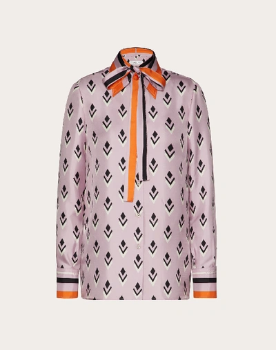 Shop Valentino Printed Twill Shirt In Pink/multicolor