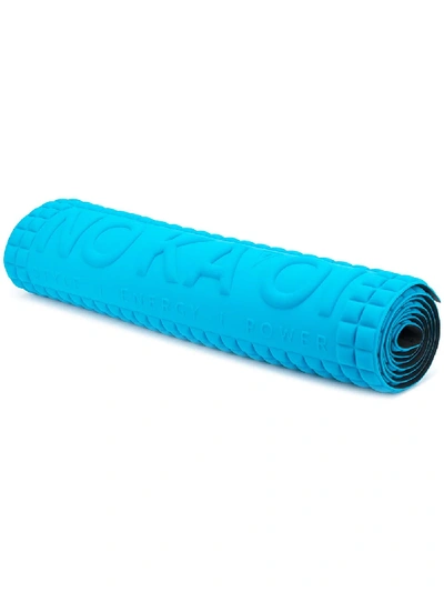 Shop No Ka'oi Debossed-logo Pebbled-texture Yoga Mat In Blue