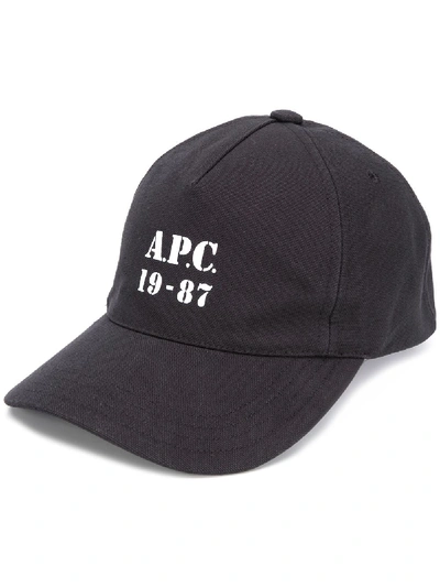 Shop Apc 19-87 Baseball Cap In Black