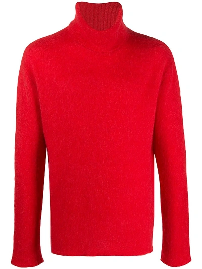 Shop Lanvin Turtle Neck Knitted Jumper In Red