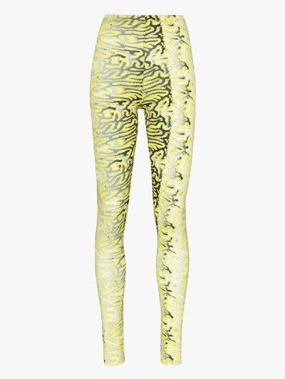 Shop Maisie Wilen Body Shop Printed Leggings In Yellow
