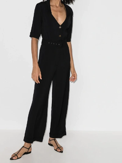 Shop Usisi Gillian Belted Jumpsuit In Black