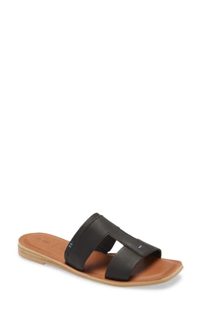 Shop Toms Seacliff Slide Sandal In Black Leather