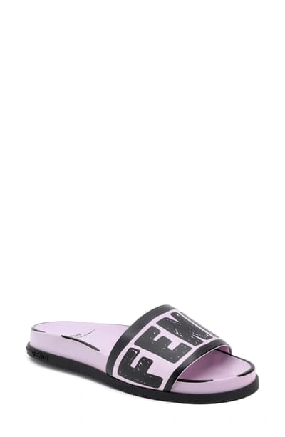 Shop Fendi X Joshua Vides Logo Slide Sandal In Pink