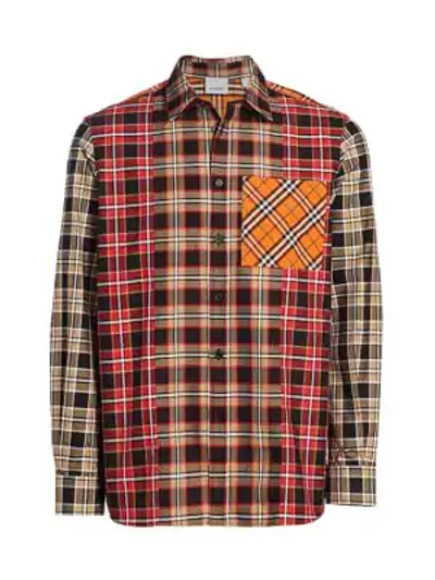 Shop Burberry Timber Multi-check Shirt In Beige Multi