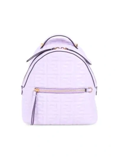 Shop Fendi Women's Mini Ff Leather Backpack In Anemone