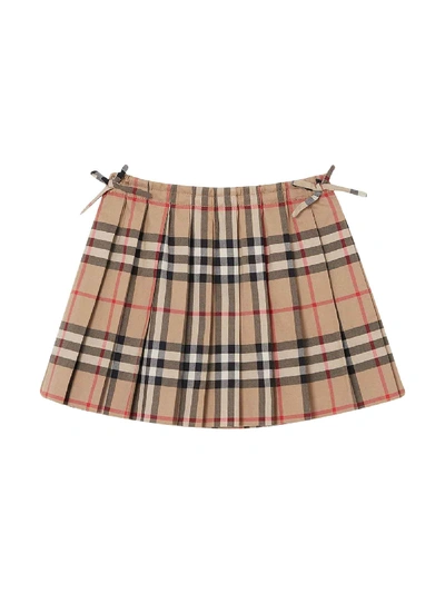 Shop Burberry Vintage Check Skirt In Beige