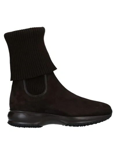 Shop Hogan Ankle Boots In Cocoa