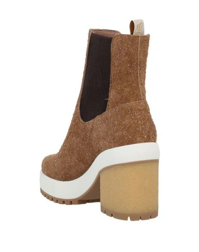 Shop Hogan Woman Ankle Boots Camel Size 5 Soft Leather In Beige