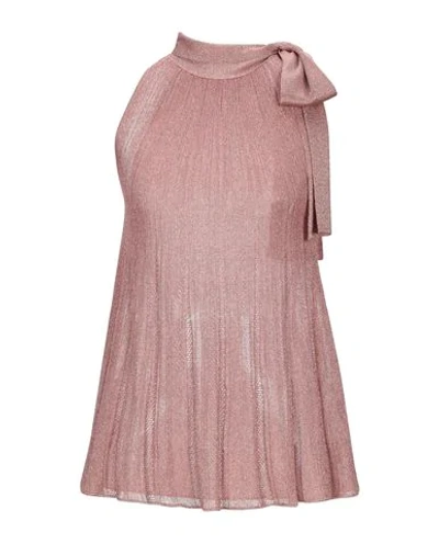 Shop M Missoni Woman Top Blush Size 4 Viscose, Polyester, Polyamide In Pale Pink