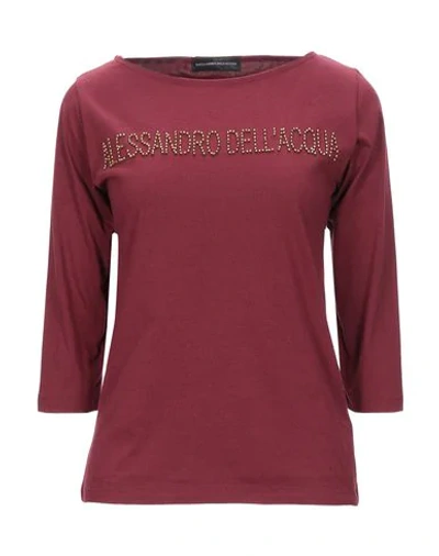Shop Alessandro Dell'acqua T-shirts In Maroon